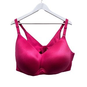 Cacique Hot Pink Lightly Lined Wireless Full Coverage Vanishing Back Bra 46 DDD